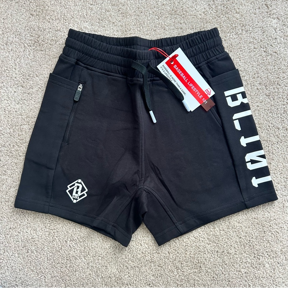 Youth small baseball lifestyle 101 BL101 diamond relaxed fit sweatshorts NWT